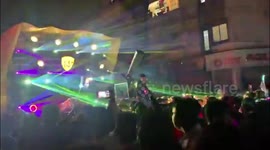 Night party on Ganesh Chaturthi festival in Kolhapur, India