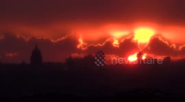 Fantastic, breathtaking sunset appeared in St Petersburg, Russia