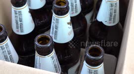 Creative craftsman turns discarded alcohol bottles into drinking glasses