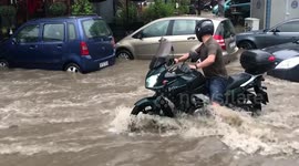 Sudden heavy rainfall causes floods in Thessaloniki, Greece