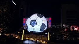 The World's First Naked Eye 3D Fulldome Digital Screen Helped to Promote Youth Football Match In Shanghai, China
