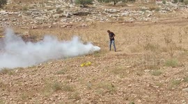 Palestinians take part in a demonstration against settlements in the village of Beit Dajan, in the West Bank city of Nablus