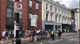 West Ham fans on their way to Stamford Bridge ahead of the game vs Chelsea