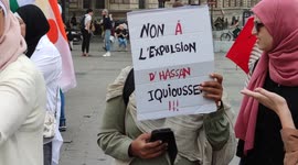 Gathering against the expulsion of the Imam Iquioussen from France, on the run since. Place de la République, Paris. 3 sept 2022, 15h.