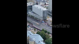 F1's Oracle Red Bull join drifters and stunt riders on the streets of Vilnius, Lithuania