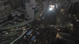 Drone footage of over half a million in the streets of Santiago, Chile backing the 'I Approve' vote