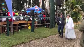 People having fun at gorillas naming ceremony in Kinigi, Rwanda