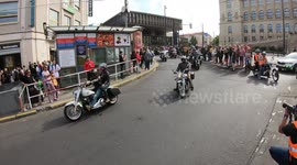 Annual Harley-Davidson motorbike ride held in the historical centre of Prague, Czechia