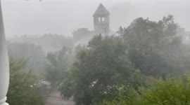 Straight line winds hit uptown Dallas on September 4, 2022 causing power outages and downed trees.