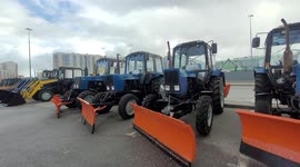 New city-cleaning vehicles were presented for the Nevskiy District of St Petersburg, to get ready for the Autumn sesson in Russia
