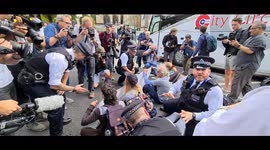 Climate protesters block Westminster road ahead of Truss-Sunak vote