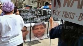 Protesters gather in London demanding Rochdale grooming gang to be deported