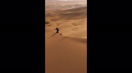 Surfing becomes mesmerising experience: man rides giant dunes