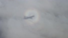 Watch this incredible and rare footage of the optical phenomenon know as Pilot's Glory, a full rainbow around the shadow of a plane