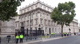 Crowds outside 10 Downing Street as Liz Truss is announced as next Britains Prime Minister