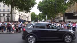 Outside 10 Downing Street as Liz Truss is announced as the next UK's Prime Minister