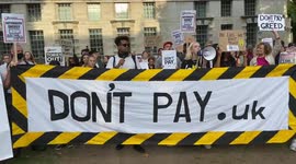 Sky-high energy costs lead to 'Don’t pay energy bills' protest outside Downing St