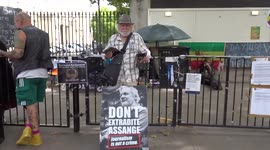 Anti-Vaxx rally and appeal to free Julian Assange at Whitehall as Liz Truss is announced as next UK Prime Minister