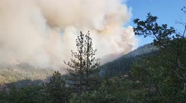 Mountain Fire in Siskiyou County about 1 hour after the start of the fire