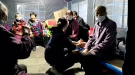 Residents affected by earthquake take refuge in tents set up in southern China