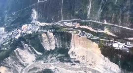 Aerial footage of aftermath at earthquake's epicentre in southern China