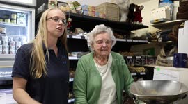 Britain's oldest shop worker is still working three shifts a week at the age of 96