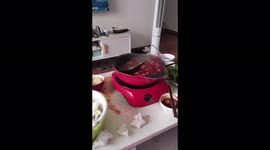 Soup and fish tank spill during 6.8 magnitude earthquake in China