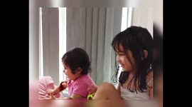 Little one upset with Mum for scolding her elder sister