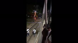 A domestic elephant was aggressive while participating hindu temple festival