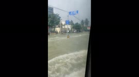 Big waves on streets of Bangalore, India, as floods hit city