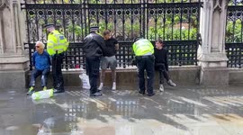 Police arrest Animal Rebellion protesters outside Parliament