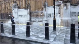 Animal Rebellion protesters throw white paint over Big Ben in London