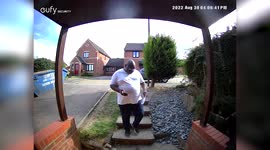 Delivery driver fired after shocking footage emerged of him attacking an “innocent” pet cat with rocks