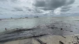 Ocean after large amount of rain and storms on the island of Koh Chang Thailand