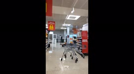 Water pours through roof of Sainsbury's store in town near Edinburgh