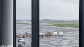 Plane carrying senior Royals including Prince William, Prince Andrew and Prince Edward arrives in Aberdeen