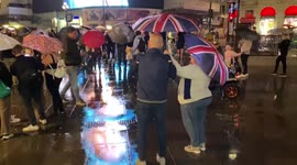 Tribute to the Queen in Piccadilly Circus.