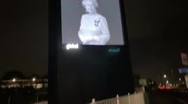 Digital billboard commemorates the Queen