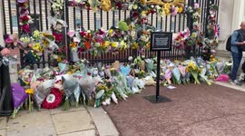 Buckingham Palace gates covered in flowers after Queen’s death