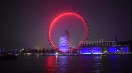 London Eye covered in fog