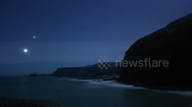 Morning Planet Conjunction Time Lapse At Ballintoy Harbour
