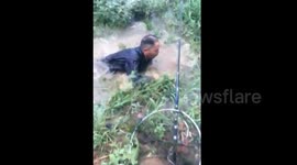 Man gets outwitted by a fish