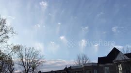 Very cool cloud formation looks like the clouds are dissolving in water