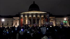 Million Mask March: Chanting and singing in Trafalgar Square