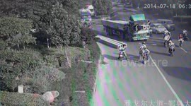 Truck driver survives after huge concrete cylinders stab through cab