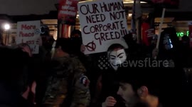 Million Mask March: Chanting and singing in Trafalgar Square