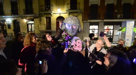 Feminist activists pay tribute to Clara Campoamor in Madrid