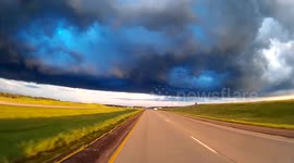 Incredibly beautiful storm at Sunset in South Dakota, US
