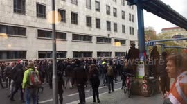 Political protest over refugee in Berlin