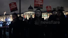 Orwellian Police Projection at Anonymous Million Mask March London